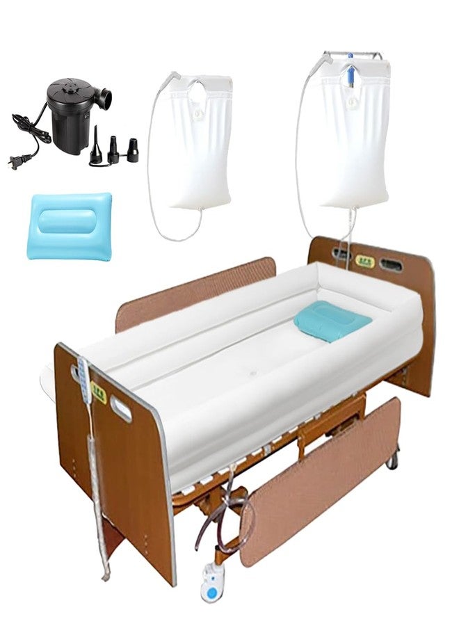 MESINURS Inflatable Shower Bathtub Kits, Large Bathing Basin System for Bedridden, Handicap, Elderly, Disabled Patients Body Washing, Caregiver Assistive Aid - Image 1