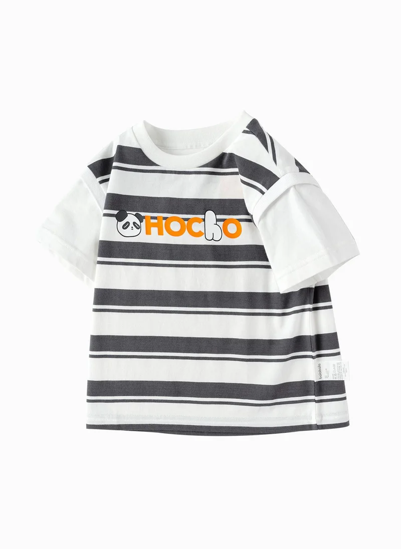 بالابالا Toddler Boy Explore Style Round V-Neck Short Sleeve T-Shirt