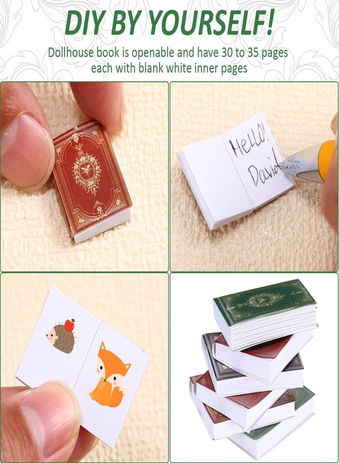 Poen بوين 27 قطعة 1: 12 مقياس دمى مصغرة كتب ورف كتب خشبي 4 طوابق زينة رف كتب للمنزل غرفة النوم، أبيض - Image 3