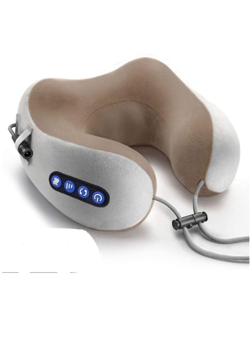 ELTRAZONE Electric Travel Neck Massage Pillow U Shaped Memory Foam Kneading Vibration Neck Head Support Pillow Relief Cervical Pain For Airplane, - Image 1