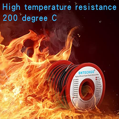 BNTECHGO 30 Gauge Silicone Wire Spool Red and Black Each 50ft 2 Separate Wires Flexible 30 AWG Stranded Tinned Copper Wire - Image 5