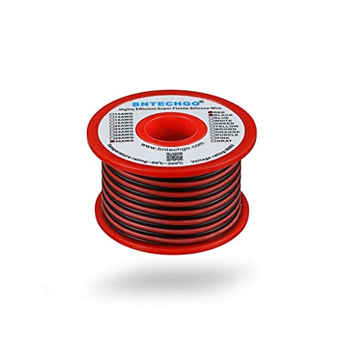 BNTECHGO 30 Gauge Silicone Wire Spool Red and Black Each 50ft 2 Separate Wires Flexible 30 AWG Stranded Tinned Copper Wire - Image 3