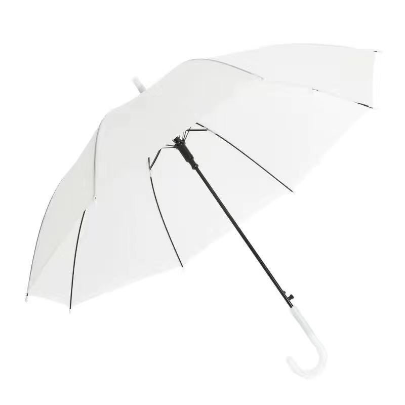 Transparent Umbrella Cute Automatic Handle Photography Bamboo Carbon Fiber Frosted White