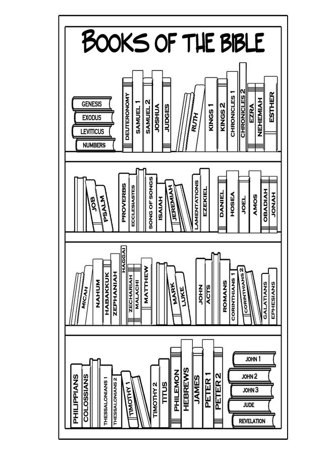 Topabel 10 Pack Book of Bible Stickers Bible Reading Tracker Stickers 4.8" x 6.6" Bible Books Shelf Coloring Page,Customizable Dashboard Sticker for Planner Scripture Study, Tracking,Bible Organization - Image 1
