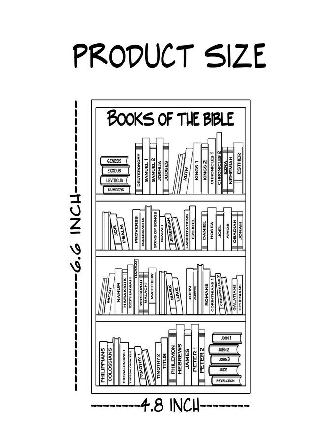 Topabel 10 Pack Book of Bible Stickers Bible Reading Tracker Stickers 4.8" x 6.6" Bible Books Shelf Coloring Page,Customizable Dashboard Sticker for Planner Scripture Study, Tracking,Bible Organization - Image 2