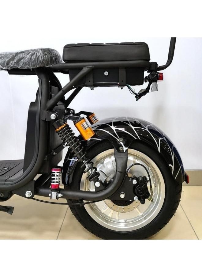 Crony G-029 3000W Electric Motorcycle, 60V/24AH Dual Battery e Motorbike , 55-65KM Range, Fat Wide Tire Electric Scooter for Adults,Front/Rear Disc Brakes/Suspension, 130KG Load Capacity, Aluminum Alloy Frame, Dual Seat, Bluetooth Speaker, LED Lights, 30° Hill Climb Capability，Blue  - Image 3
