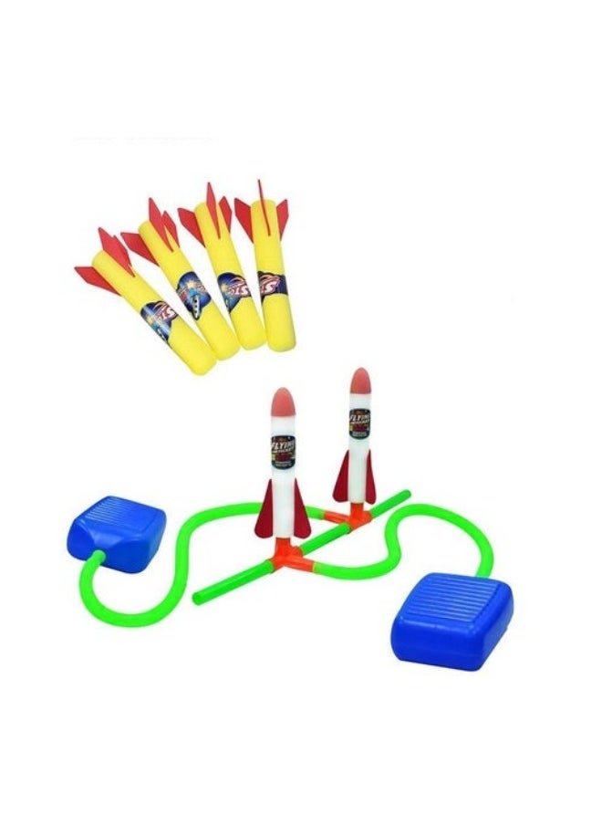 MIXDE Durable Kids Rocket Launcher Toy Includes 6 Air Powered Foam Rockets  - Image 1