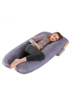 EHOME Pregnancy Pillow, U-Shape Maternity Pillow with Removable Cover, Full Body Pillow for Pregnant Women, 70*130cm (Grey)  - Image 1