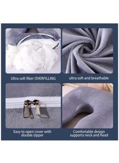 EHOME Pregnancy Pillow, U-Shape Maternity Pillow with Removable Cover, Full Body Pillow for Pregnant Women, 70*130cm (Grey)  - Image 3