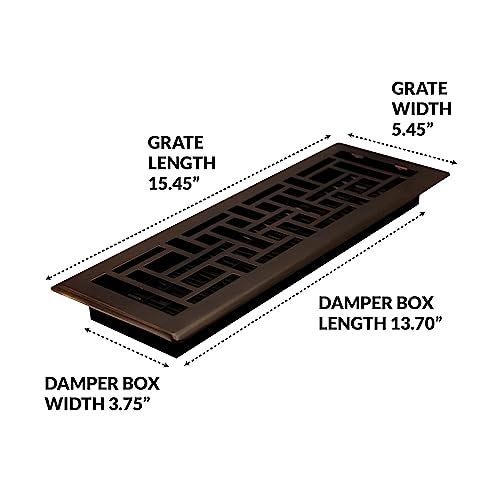 Decor Grates AJH414-RB Oriental Floor Register, 4x14 Inches, Rubbed Bronze Finish - Image 3