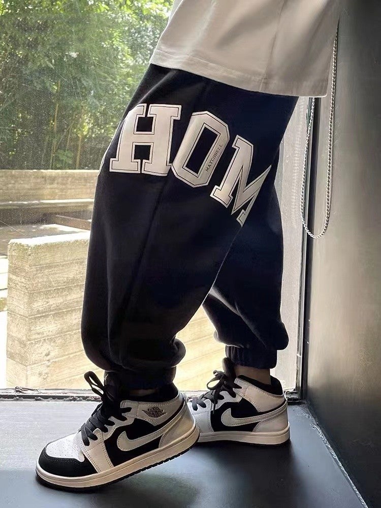 Boys' Pants, Autum Kidsren's Clothing, Loose 2025 Spring and Autum Sports Pants, Medium and Large Kidsren's Casual Sweatpants, Pants, Trendy Brand - Image 5