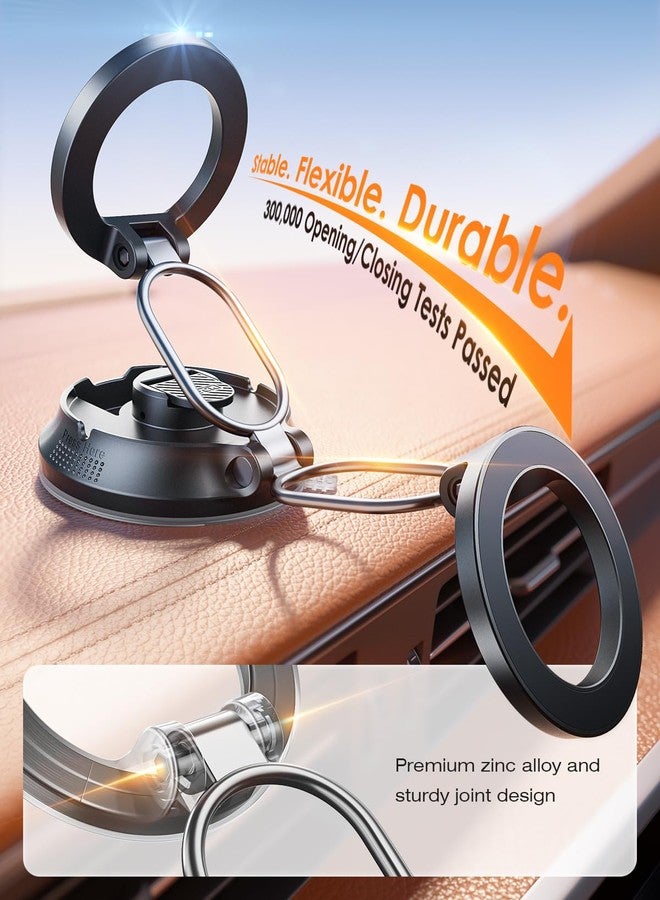 SUPERONE 【2026 Newest】SUPERONE for Magsafe Car Mount Suction Cup,【Strongest Suction, 70% Less Spcae】Magnetic Car Phone Holder, Vacuum Phone Mount Foldable Car Accessories for iPhone 17 Pro Max/16/15/14/13/12 - Image 5