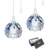 JIHUI JIHUI Suncatcher Crystals Ball Prism Window Rainbow Maker with Chain for Easy Hanging 40mm 2 Pack  - Image 1