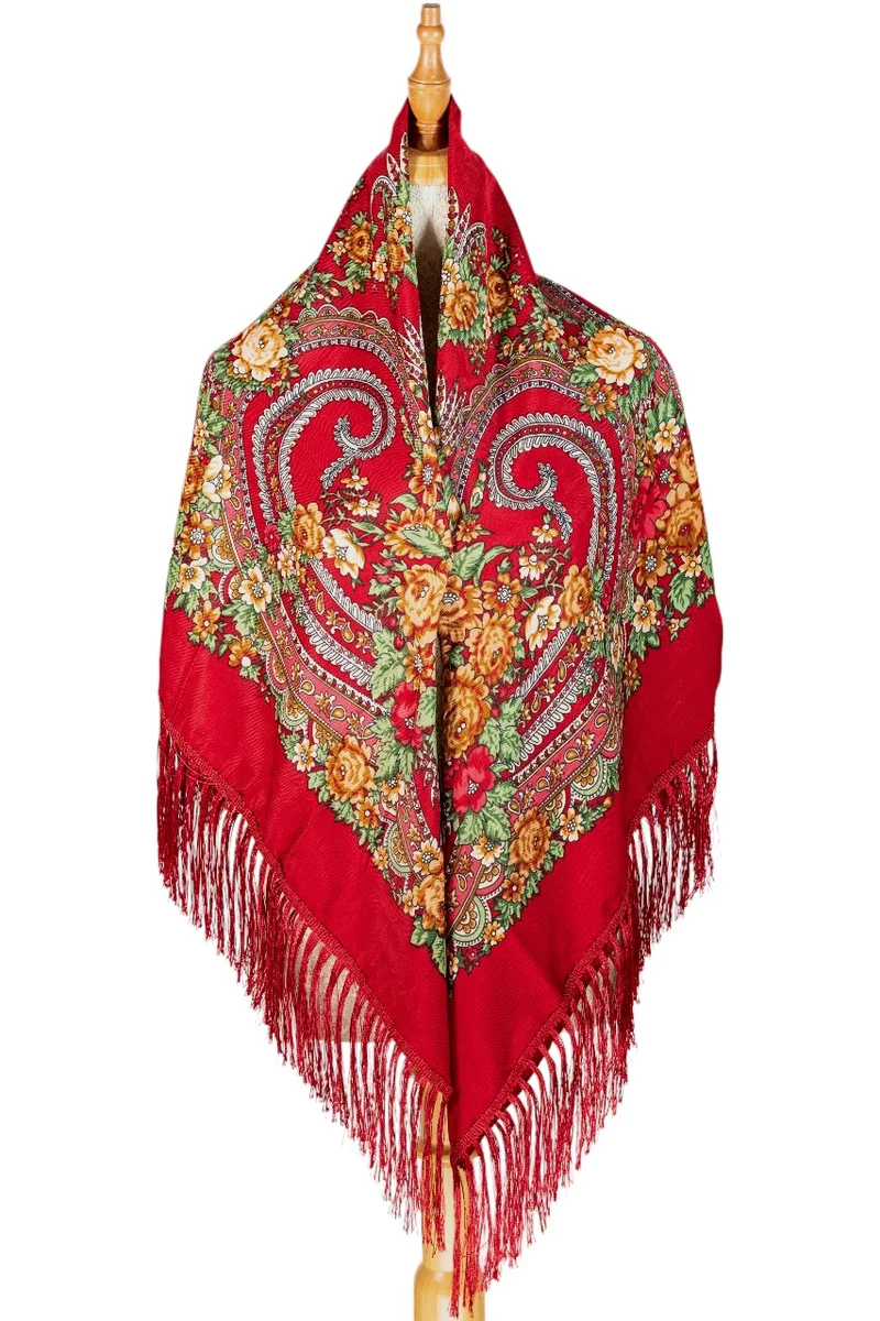 D'Daniela Ulyana Women's Eastern European Cotton Tassel Shawl
