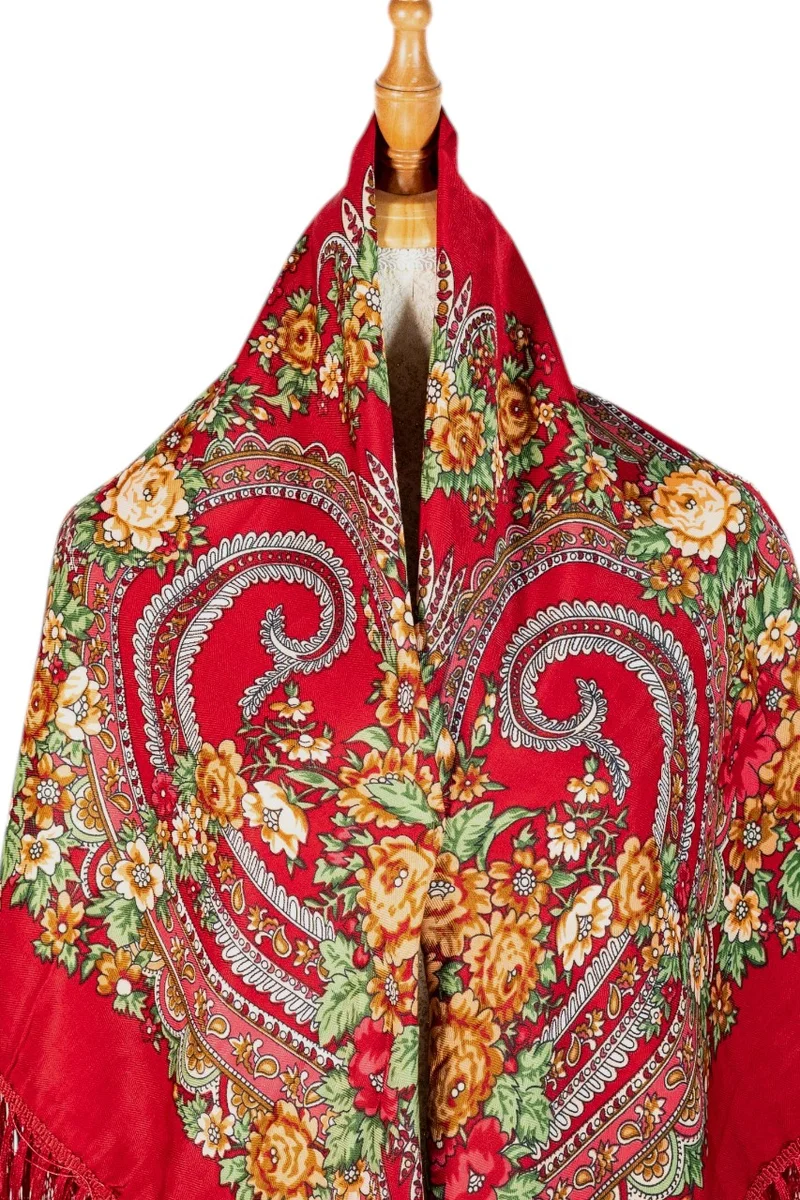 D'Daniela Ulyana Women's Eastern European Cotton Tassel Shawl