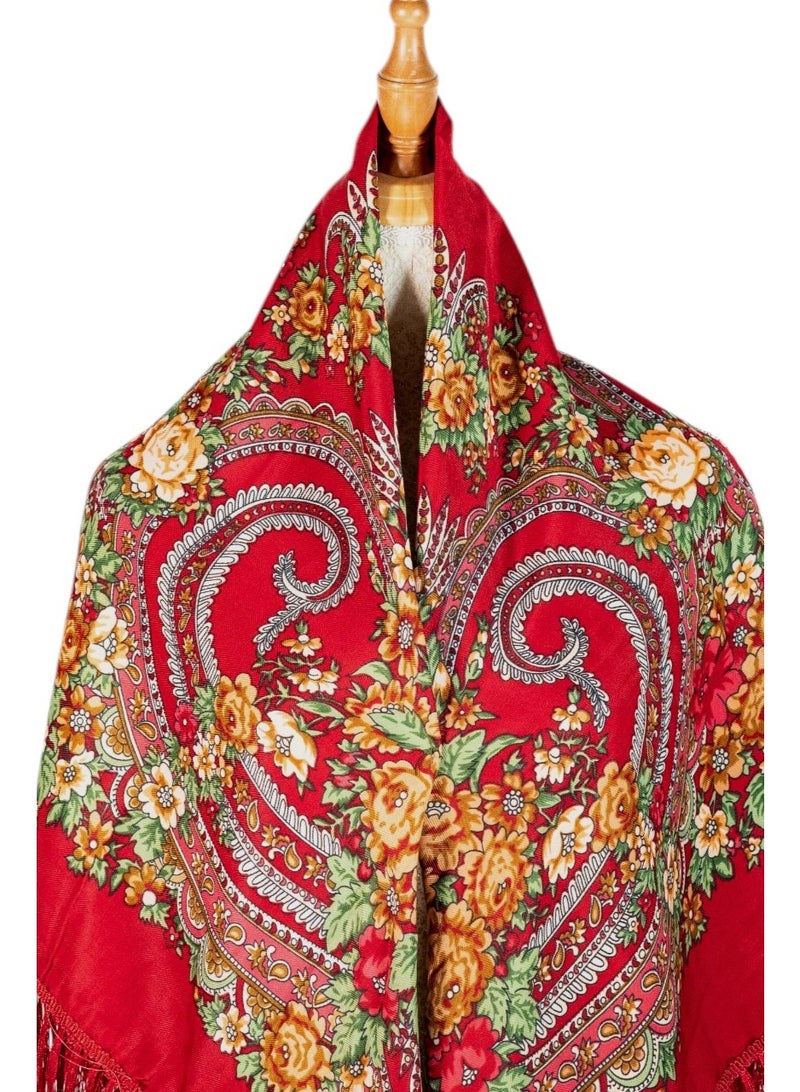 دىدانيالا شال نسائي قطني شرقي أوروبي بشراشيب من أوليانا - Image 3