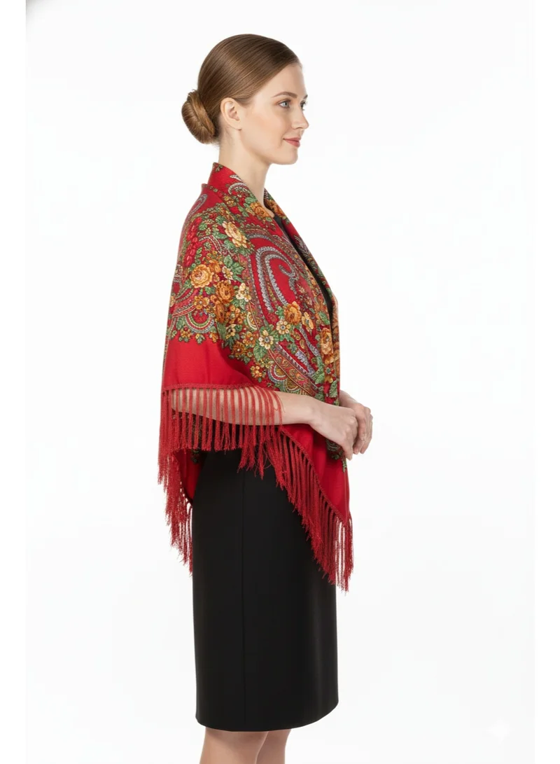 D'Daniela Ulyana Women's Eastern European Cotton Tassel Shawl