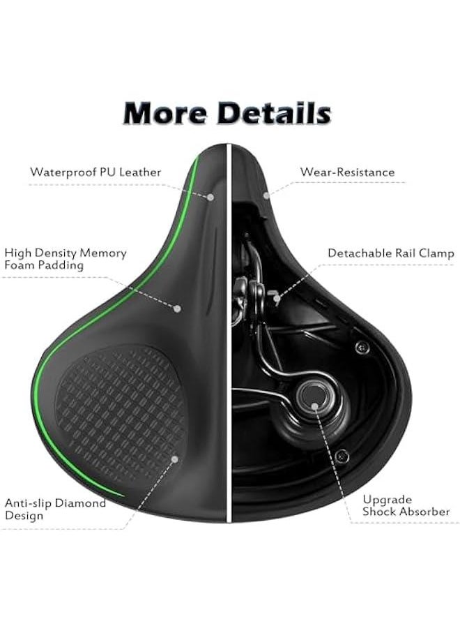 TRASSLE Bicycle Seat, Oversized Extra Thick Bicycle Seat with Dual Shock Ball for Sport or Road Bikes, Memory Foam Wide Bicycle Saddle Unisex Suitable, Easy Installation with Installation Tool  - Image 4