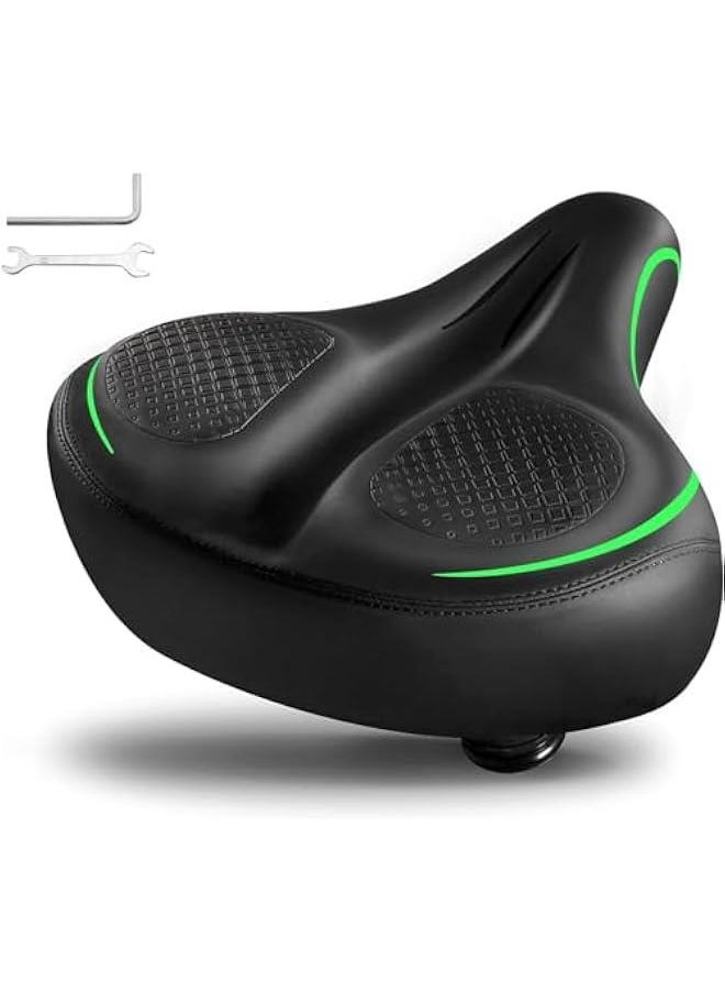 TRASSLE Bicycle Seat, Oversized Extra Thick Bicycle Seat with Dual Shock Ball for Sport or Road Bikes, Memory Foam Wide Bicycle Saddle Unisex Suitable, Easy Installation with Installation Tool  - Image 1