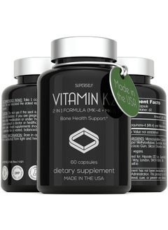 Vitamin K2 Capsules 100 Mcg Vitamin K Complex Mk7 & Mk460 Capsules Vit K2 2 In 1 Formula High Strength Supplement Mk7 Mk4 Made In Usa Vegan & Nongmo