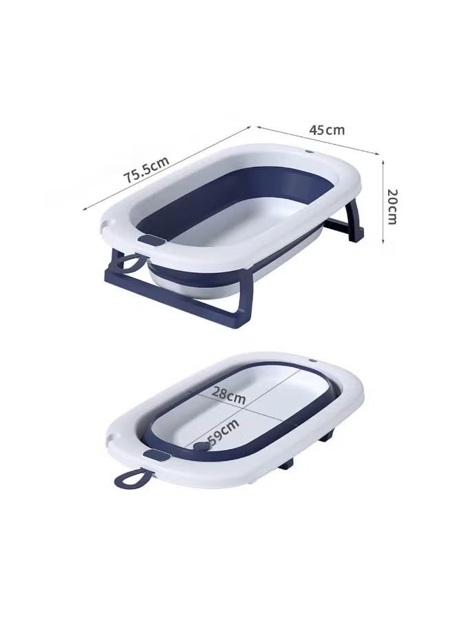 حوض استحمام أطفال قابل للطي بشاشة عرض رقمية لدرجة الحرارة ومضاد للانزلاق - أزرق - Image 2