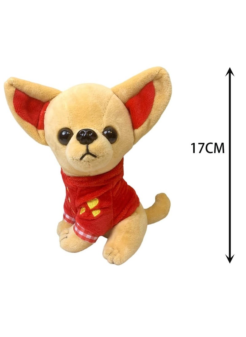 Generic - Chihuahua Plush Stuffed Animal, Stuffed Chihuahua Dog Plush Toy, Great Gift for Kids Home Decoration (Red - 17CM) - Image 1