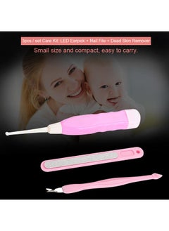 Thoraya 3pcs / Set Baby Children Adult Care Kit LED Flashlight Earpick + Nail File + Dead Skin Remover  - Image 2