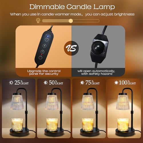 Banbanda Candle Warmer Lamp with Timer: Mothers Day Gifts, Birthday Gifts for Women, House Warming Gifts New Home Decor – Height Adjustable Candle Lamp - with 2 Bulbs - Image 4