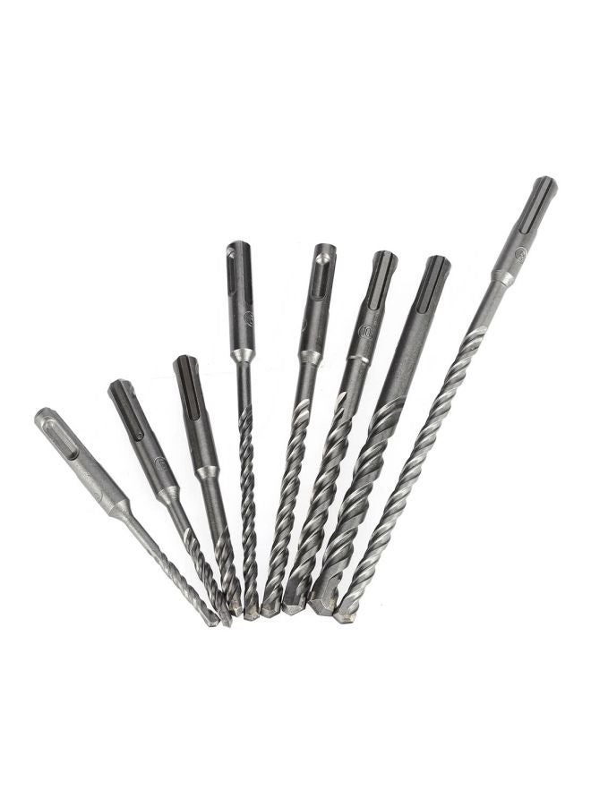 NIBEMINENT 8-Piece Electric Hammer Shank Drill Bit Set Silver - Image 4