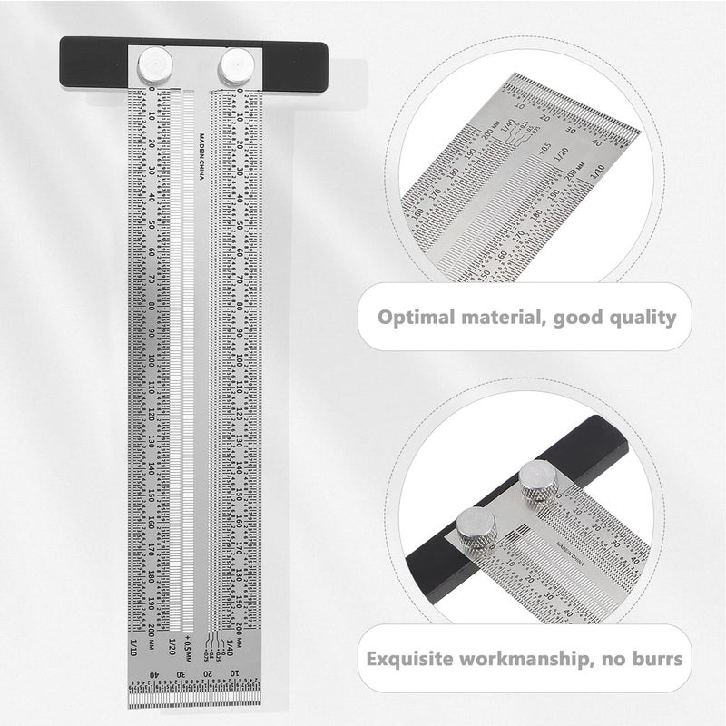 200mm Woodworking Ruler T Square Multi Function Precision Marking Measuring Tool - Image 4
