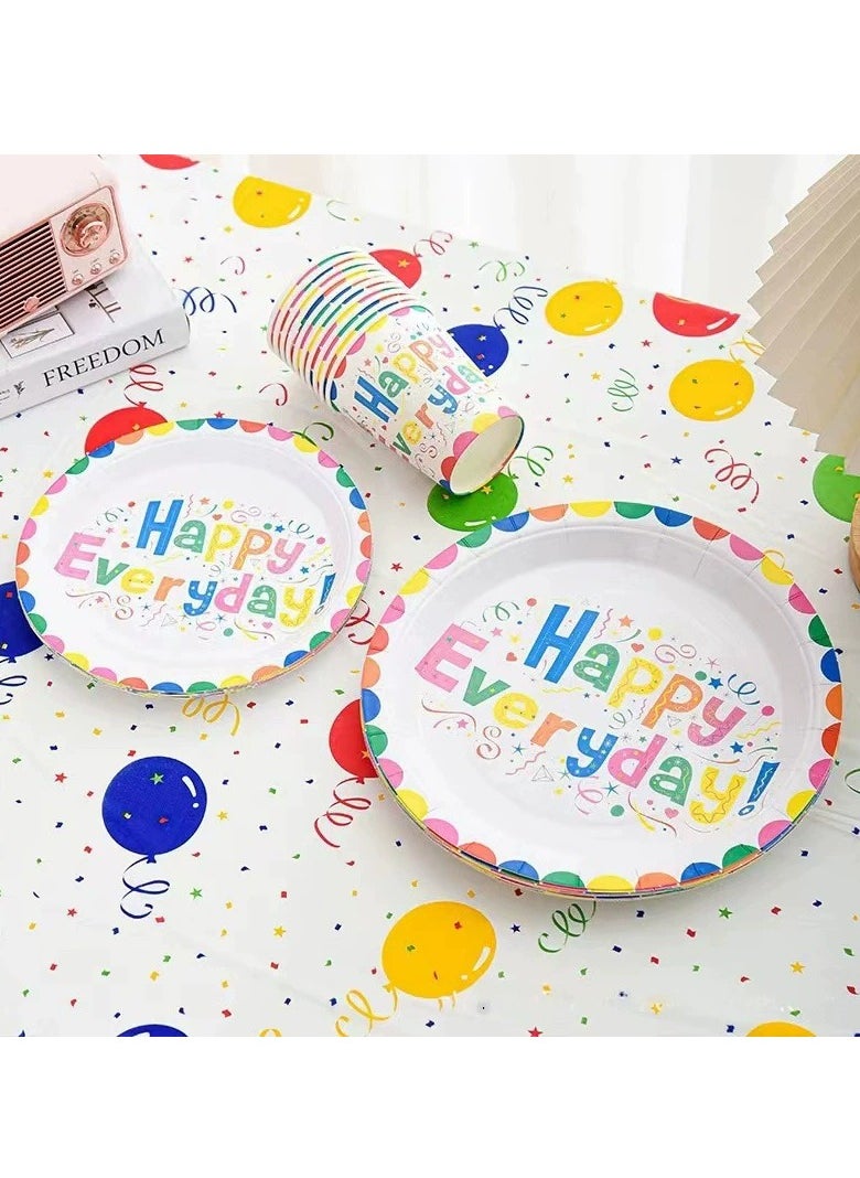 Generic - 70PCS Happy Birthday Party Supplies Include Plates, Cups, Napkins, Spoons, Forks, Knives for Boys and Girls Party Supplies and Decorations (70 Pieces Happy Birthday Set) - Image 1