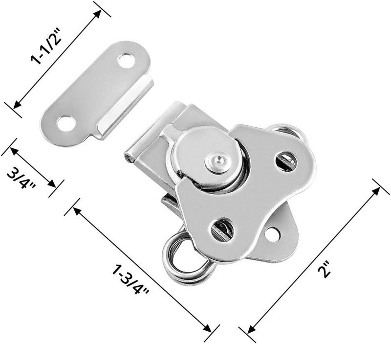 QWORK Heavy Duty Stainless Steel Latch for Flight Cases and Equipment Boxes, 4 Pack 2" x 1-1/2", High Working Loads, Excellent Anti-Corrosion - Image 5