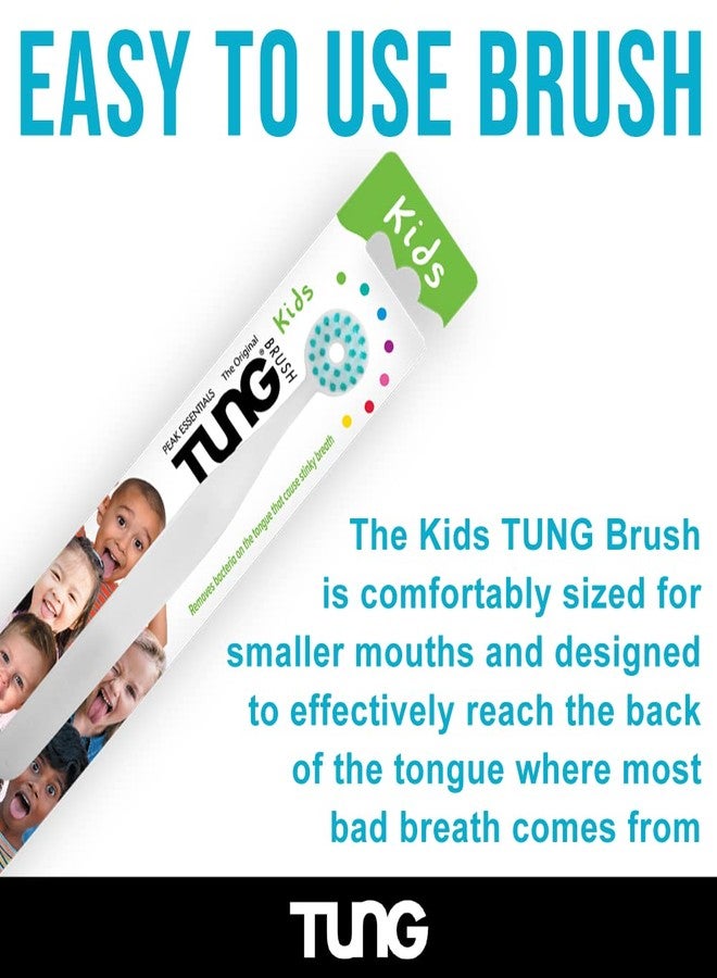 Peak Essentials The Original TUNG Brush Tongue Scraper for Kids, Kids Tongue Cleaner Kit, Childrens Tongue Cleaner, Childs Tongue Scrubber, Fight Bad Breath, Made in USA (Set of 1) - Image 4