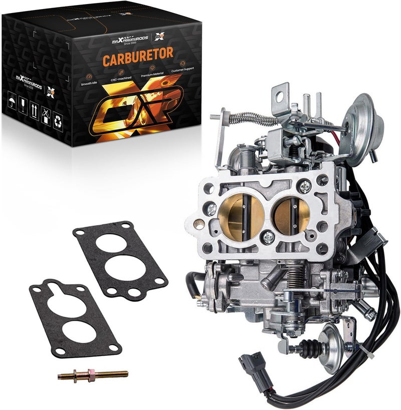 maXpeedingrods كربوراتور 2 برميل 22R TOY-507 TOY-505 لسيارة تويوتا 22R محرك بيك أب 1987 و 1988-1990 مع موصل مربع 21100-35463 21100-35570 2.4L 2366CC، خنق تلقائي - Image 1