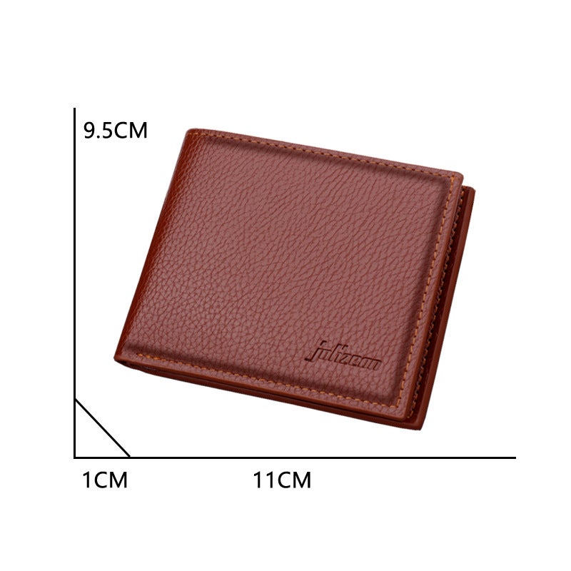 Mens Short Wallet with Zipper Horizontal Drivers License Holder 6570 without label black - Image 5