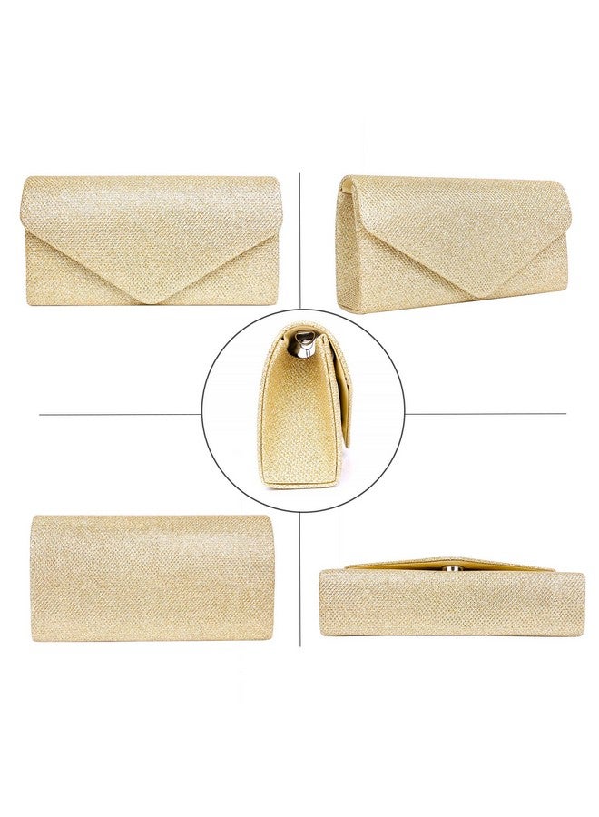 Larcenciel Gold Clutch Purses for Women, Sparkly Sequin Envelope Clutch Evening Bag w/Chain, Gorgeous Shoulder Crossbody Handbags, Shiny Party Prom Purse Bride Wedding Guest Clutch Dress Carry on Bag - Image 4