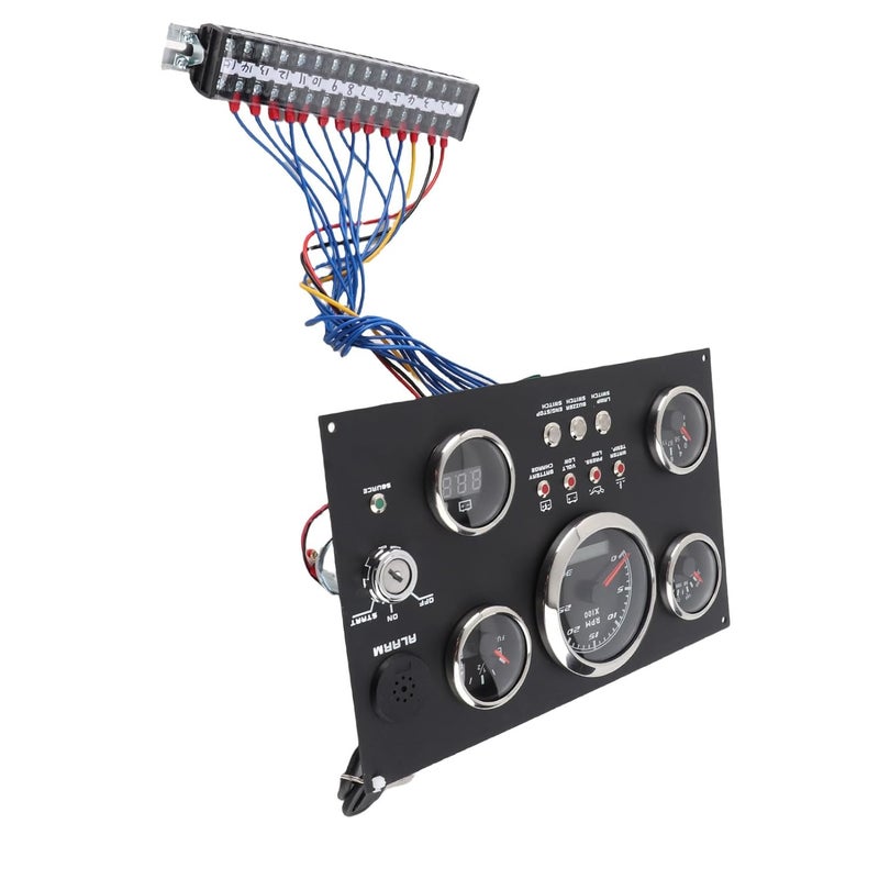 5in1 Digital Gauge Cluster, RPM Fuel Level Oil Pressure Water Temp Voltage Meter for RV Boat Yacht - IP67 Waterproof, Timely Alarm Function, Multi - Engine Monitoring - Image 5