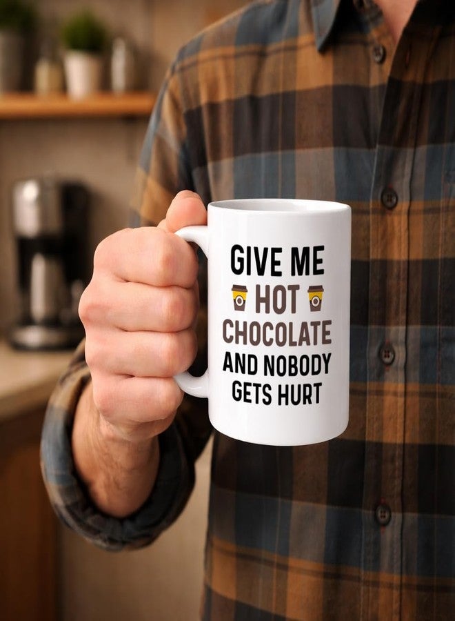 Casitika Funny Hot Cocoa Mug. Give Me Hot Chocolate and Nobody Gets Hurt 11 oz Coffee Cup. Novelty Gift idea for Winter and the Holidays. - Image 2
