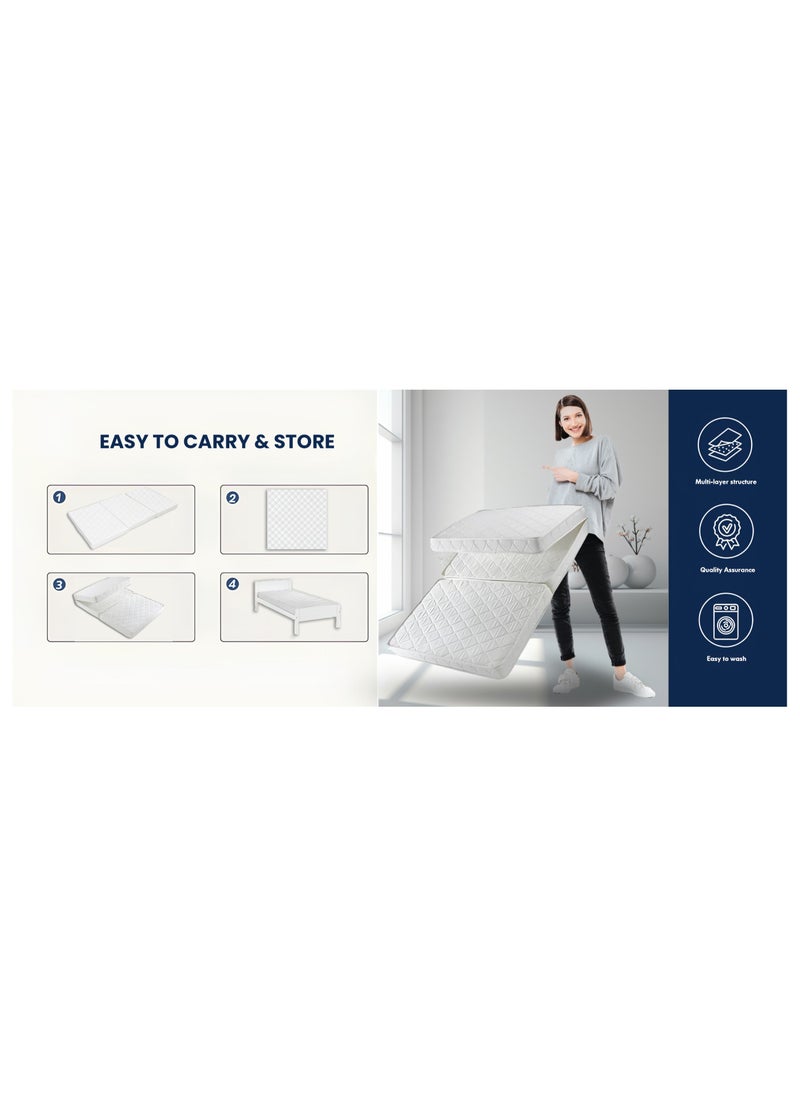 INFINI HOMES - INFINI HOMES Single High Density Foam White Folding Mattress (90W X 180L X 7H) - Image 1