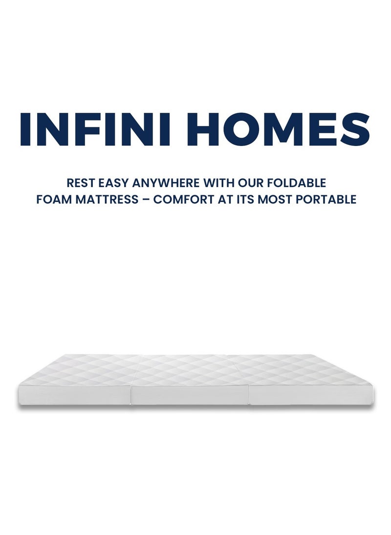 INFINI HOMES - INFINI HOMES Single High Density Foam White Folding Mattress (90W X 180L X 7H) - Image 1