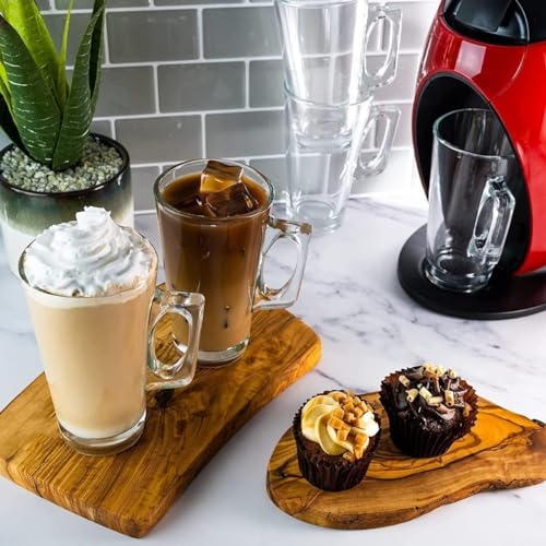 Jinelza Coffee Mugs Tea with Handle Transparent Honey and Cup Crystal Clear ice Glass for Cream Cups, Cute Small Espresso Cappuccino hot Chocolate Green Tea Small Tea Cup 130ML 6 PCS - Image 2