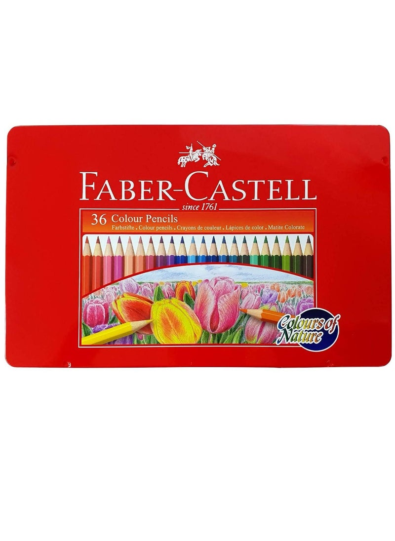 FABER-CASTELL - 36-Piece Color Pencils in Metal Box Multicolor - Image 1