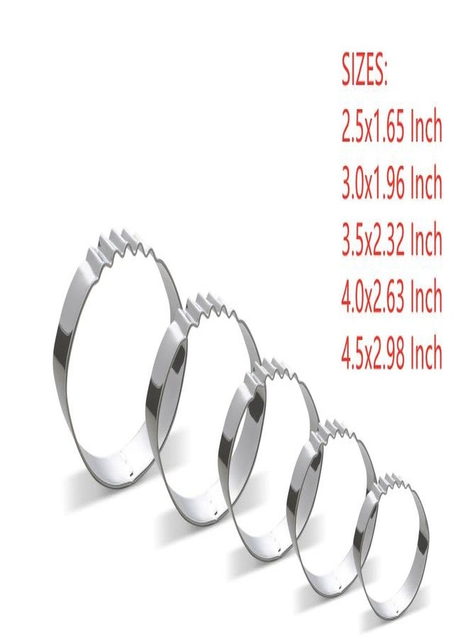 Maykito Football Cookie Cutters Set-5 Pieces-Stainless Steel Assorted Sizes - Image 3