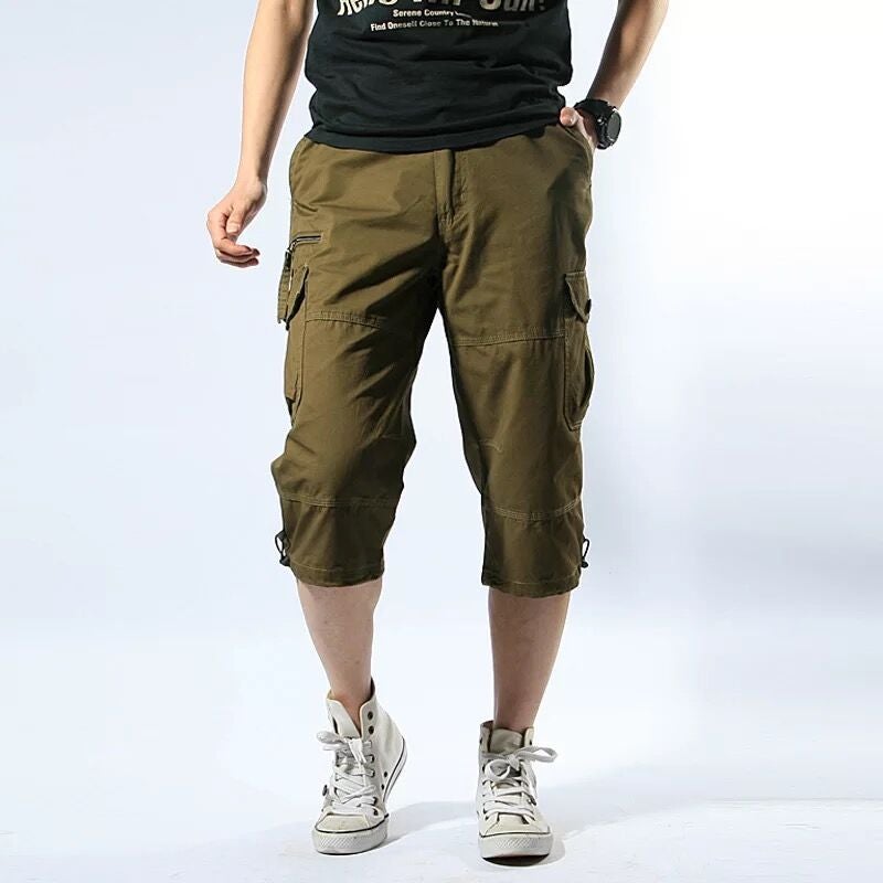 Summer Lightweight Loose Cargo Shorts for Men Army Yellow  - Image 1