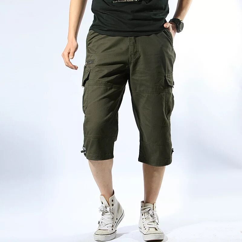 Summer Lightweight Loose Cargo Shorts for Men Army Yellow  - Image 2