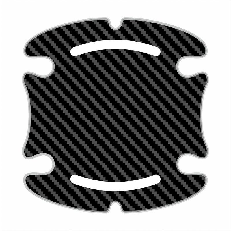 BIG FLAG BFRC 3D Carbon Fiber Car Door Handle Cup Scratch Guard with Reflector Sticker Universal for All Cars (Pack of 4) (3DREFVAR) (White) - Image 3