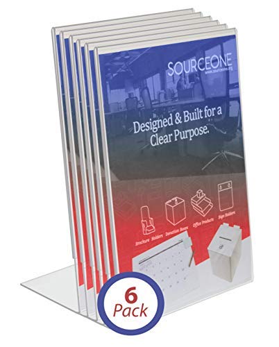 SOURCEONE.ORG Clear 8.5 X 11-Inches Acrylic Slant Back Sign Holder, Brochure Holder - Image 4