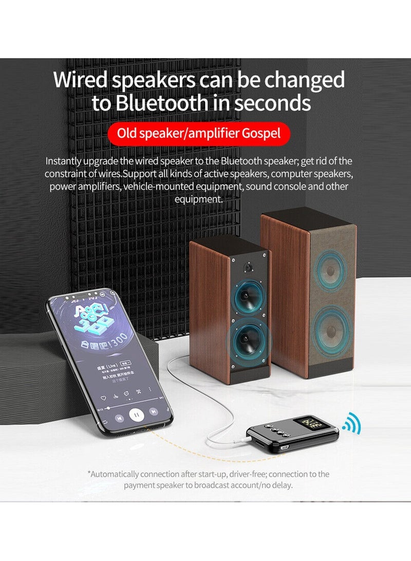 4 in 1 Wireless Bluetooth 5.0 Audio Transmitter Receiver Adapter For TV PC Car