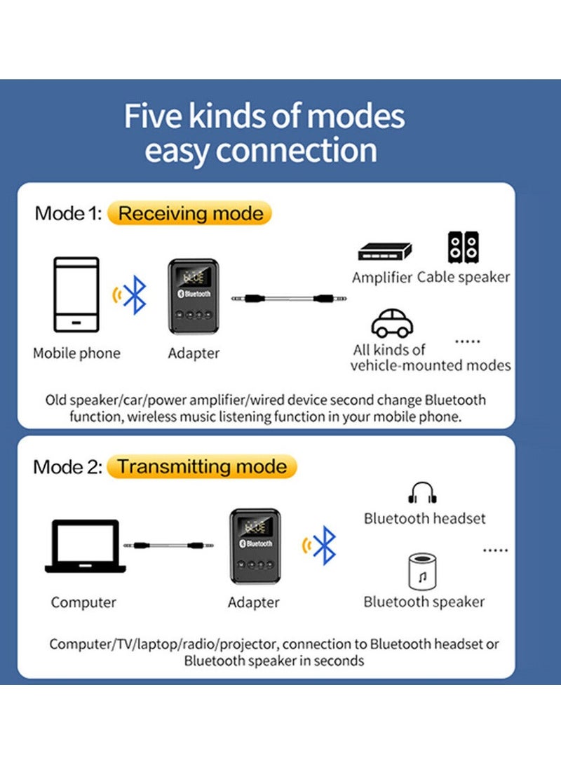 4 in 1 Wireless Bluetooth 5.0 Audio Transmitter Receiver Adapter For TV PC Car  - Image 5