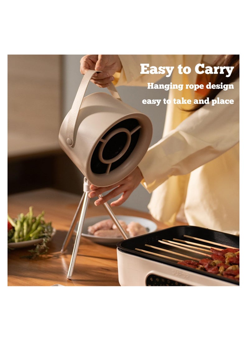 SOLARAE Desktop Range Hood, Portable Range Hood with 3 Speed Adjustment, Detachable Filter Screen Adsorbed Oil, Mini Range Hood Kitchen Exhaust Fan, Suitable for Indoor Hot Pot BBQ Camping Dormitories - Image 4